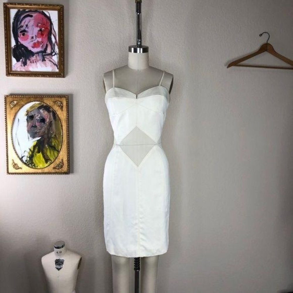 Brian Reyes Topstitched Corset Dress Color Blocked